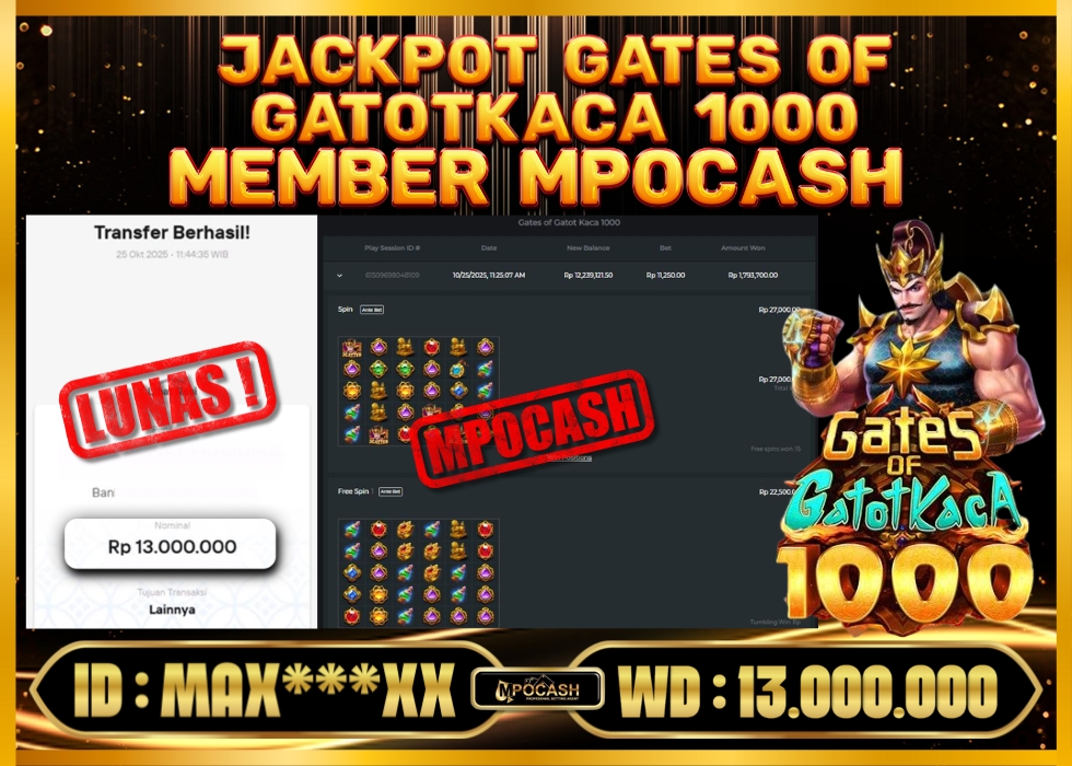 MPOCASH JACKPOT GATES OF GATOTKACA 1000